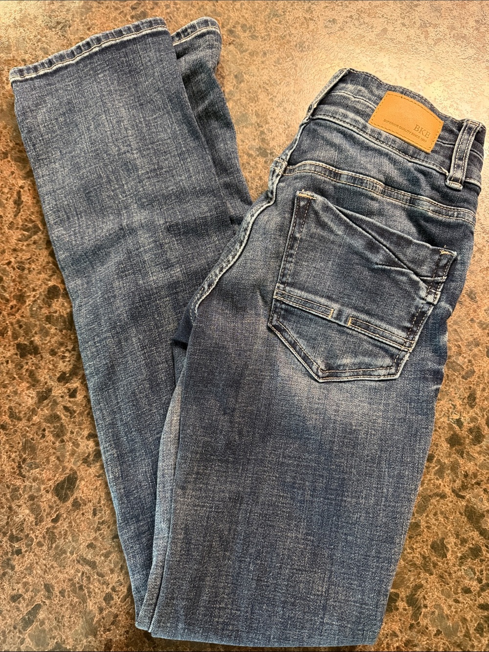 BKE Men’s Slim Straight Dark Blue Denim Jeans